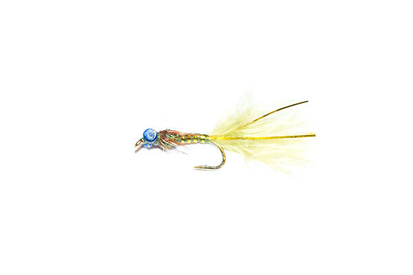 Olive and Gold Epoxy Flash Damsel Nymph