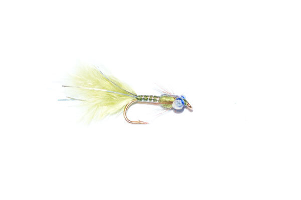 Olive and Silver Epoxy Flash Damsel Nymph